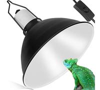 NEPTONION Reptile Reflector Dome Lamp Fixture, 5.5 inch Deep Polished Aluminum UVB Light Fixture for Reptile Glass Terrariums fit UVB UVA Bulb, Basking Heat Bulb, Ceramic Heat Emitter