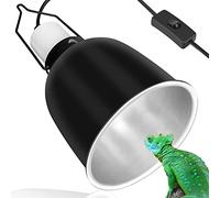 NEPTONION Reptile Reflector Dome Lamp Fixture, 5.5 inch Deep Polished Aluminum UVB Light Fixture for Reptile Glass Terrariums fit UVB UVA Bulb, Basking Heat Bulb, Ceramic Heat Emitter