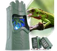 NEPTONION 【Unique Hydration】 Reptile Water Feeder with Bad Stuff Filter, Auto Shutdown and Filling Reminder, great for Chameleons, Frogs, Geckos, Bearded Dragons, Green (an Extra Filter included)