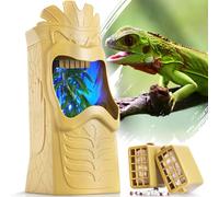 NEPTONION 【Unique Hydration】 Reptile Water Feeder with Bad Stuff Filter, Auto Shutdown and Filling Reminder, great for Chameleons, Frogs, Geckos, Bearded Dragons, Yellow (an Extra Filter included)