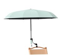 Neptuiby Chair Umbrella With Clamp Adjustable, Clip-on Sun Shade For Outdoor Beach & Fishing Folding Chairs - 25 Inch, 10 Ribs, Mint Green.