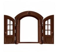 Neptuiby Interior Cat Door Flap-free Design Indoor Cat Door for Easy Pet Access Lockable Transparent Pet Doors for Cats Brown 9.44x10.83x2.83 Inches.