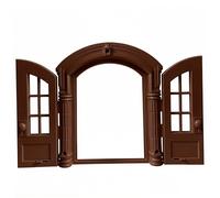 Neptuiby Interior Cat Door, Flap-free Design Indoor Cat Door for Easy Pet Access, Lockable Transparent Pet Doors for Cats, Brown, 9.44x10.83x2.83 Inches.