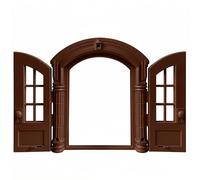 Neptuiby Interior Cat Door Flap-free Design Indoor Cat Door for Easy Pet Access Lockable Transparent Pet Doors Brown 9.44x10.83x2.83 Inches
