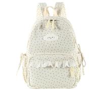 Neptuiby Y2k Backpack Cute Girls School Backpack, Lace Bag White | Cute Polka Dot Lace Cloud Design Y2k Backpack, Multi-pocket Storage, Ideal For School, Travel