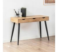 Neptun Office Desk - 3 Drawer - Oak and Black