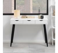 Neptun Office Desk - 3 Drawer - White and Black