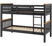 NEPTUNE 3' BUNK BED - DARK GREY/OAK EFFECT - SECONIQUE | TJ Hughes Grey