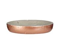 Premier Housewares Neptune Oval Soap Dish, Concrete, Grey/Copper, 11 x 14 x 3 cm