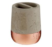 Premier Housewares Housewares Neptune Toothbrush Holder, Concrete, Grey/Copper, 9 x 9 x 10 cm