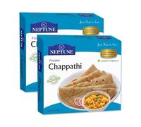 Neptune Frozen Chappathi 400g Soft, Freshly Prepared Indian Flatbread Made from Whole Wheat Flour Ready to Cook Rotis for Quick and Healthy Meals Pack of 2
