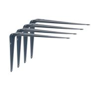 Neptune Grey London Style Metal Steel Shelf Wall Brackets 75mm x 100mm - 3" x 4" (Grey - 75mm x 100mm (3" x 4"), 12, Pack)
