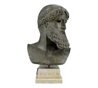 Neptune Poseidon of Artemision God of Sea Bust Head Cast Stone Statue 14.17 in