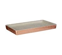 Premier Housewares Neptune Bathroom Tray, Concrete, Grey/Copper, 14 x 25 x 3 cm