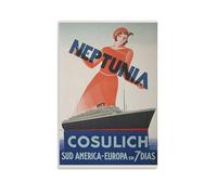 Neptunia Cosulich by Giuseppe Riccobaldi Italy Vintage Illustrated Travel Poster Canvas Wall Art Poster Decorative Modern Home Print Picture Artworks Posters 16x24inch(40x60cm)