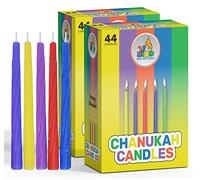 Ner Mitzvah 2-Pack Colorful Chanukah Candles - Standard Size Hanukkah Candles - Premium Quality Wax - Assorted Colors - 2 x 44 Count for All 8 Nights of Hanukkah
