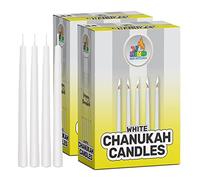 Ner Mitzvah 2-Pack White Chanukah Candles - Standard Size Hanukkah Candles - Premium Quality Wax - 44 Count for All 8 Nights of Hanukkah