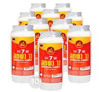 Ner Mitzvah 7 Day Yartzeit Candle - 10 Pack Kosher Yahrtzeit Memorial and Yom Kippur Candle in Plastic Holder