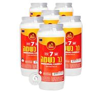 Ner Mitzvah 7 Day Yartzeit Candle - 6 Pack Kosher Yahrtzeit Memorial and Yom Kippur Candle in Plastic Holder