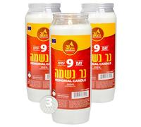 Ner Mitzvah 9 Day Yartzeit Candle - Kosher Yahrtzeit Memorial Candle - 3 Pack