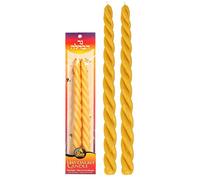 Ner Mitzvah Braided Beeswax Havdalah and Chuppah Candle - 2 Pack - Hand Dipped Bees Wax with Extra Thick Round Twist Braid - Shabbat Judaica Gift