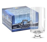 Ner Mitzvah Hanukkah Menorah Glass Oil Cups - Elegant Holders for Oil for Shabbos and Chanukah - Durable Quality, Long-Lasting - (9 Pack)