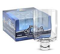 Ner Mitzvah Hanukkah Menorah Glass Oil Cups - Elegant Holders for Oil for Shabbos and Chanukah - Durable Quality, Long-Lasting - (9 Pack)