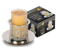 Ner Mitzvah Metal Yizkor Yahrzeit Candle Holder - Decorative Yartzeit Memorial Candle Holder - Silver