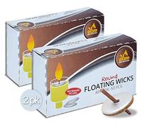 Ner Mitzvah Round Floating Wicks - 100 Count (Approx.), Cotton Wicks and Cork Disc Holders For Oil Cups - Bonus Wick Removal Tweezers