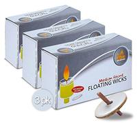 Ner Mitzvah Round Floating Wicks - 150 Count (Approx.), Medium Sized Cotton Wicks and Cork Disc Holders For Oil Cups - Bonus Wick Removal Tweezers