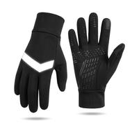 Nerciony Kids Cycling Gloves, Waterproof Thermal Touchscreen Glove | Polyester, reflective strips, anti-slip palm, stretchy cuff, for cycling, running, outdoor sports
