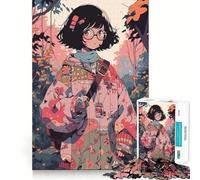 Nerd Anime Girl 1000 Piece Jigsaw Puzzle for Adults Smart Game Soothing Fun Pattern Assembly Stylish Gift (38x26cm)