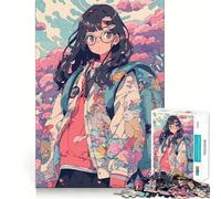 Nerd Anime Girl 1000 Pieces Puzzles for Adults Mind Exercise Toy Peaceful Time Design Assembly Creative Gift (38x52cm)
