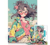 Nerd Anime Girl Jigsaw Puzzles 1000 Piece for Adults Memory Boost Indoor Fun Pattern Assembly (38x52cm)