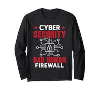 Nerd Computer Cyber Security DAD Human Firewall Coder Long Sleeve T-Shirt