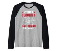 Nerd Computer Cyber Security DAD Human Firewall Coder Raglan Baseball Tee