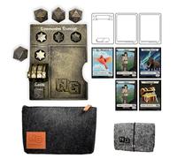 Nerd Gear Commander Essentials Kit - Ultimate Accessory for MTG Commander EDH - MTG Command Zone Tray - Health Counter - Spin Down Dice - Dry Erase Tokens (Ancient Bronze)