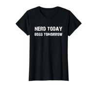 Nerd Today BOSS Tomorrow Quote Value Graphic T-Shirt, Women, Black, S