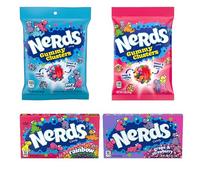 Nerds Candy Variety Pack | Gummy Clusters Very Berry & Original + Rainbow & Grape & Strawberry Boxes | Tangy, Crunchy & Sweet Treats | American Candy Bundle - 4 Pack | 141g Each