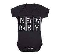 Nerdy Baby Periodic Table Style Baby Grow Vest, 3-6 Months, Black
