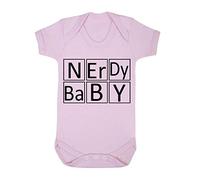 Nerdy Baby Periodic Table Style Baby Grow Vest, 3-6 Months, Pastel Pink