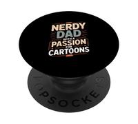 Nerdy Dad With A Passion For Cartoons Anime Fan PopSockets Adhesive PopGrip