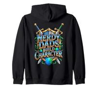 Nerdy Dads Build Character Funny RPG Dice Tabletop Gamer Zip Hoodie