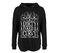 Nerdy, Dirty, Inked & Curvy Ladies Black Oversized Hoodie