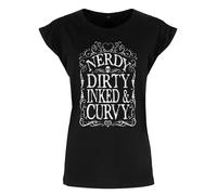 Nerdy Dirty Inked & Curvy Ladies Premium Black T-Shirt