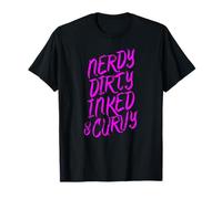 Nerdy Dirty Inked & Curvy - Tattoo Woman Girl Nerd T-Shirt