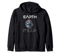 Nerdy Earth Astronomy Science Planets Solar System Facts Zip Hoodie