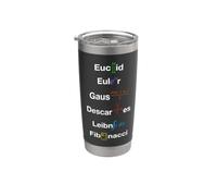 Nerdy Math Euclid Euler Gauss Descartes Leibniz Fibonacci Stainless Steel Insulated Tumbler