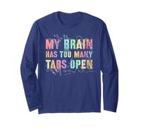 Nerdy My Brain Has Too Many Tabs Open Squad Camp Teacher I Long Sleeve T-Shirt