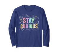 Nerdy Stay Curious Science Biology Crew Teacher Think Geek Long Sleeve T-Shirt